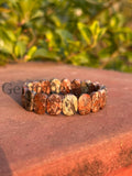 Natural Leopard Skin Jasper Bracelet | Handcrafted Earth Tone Gemstone Jewelry