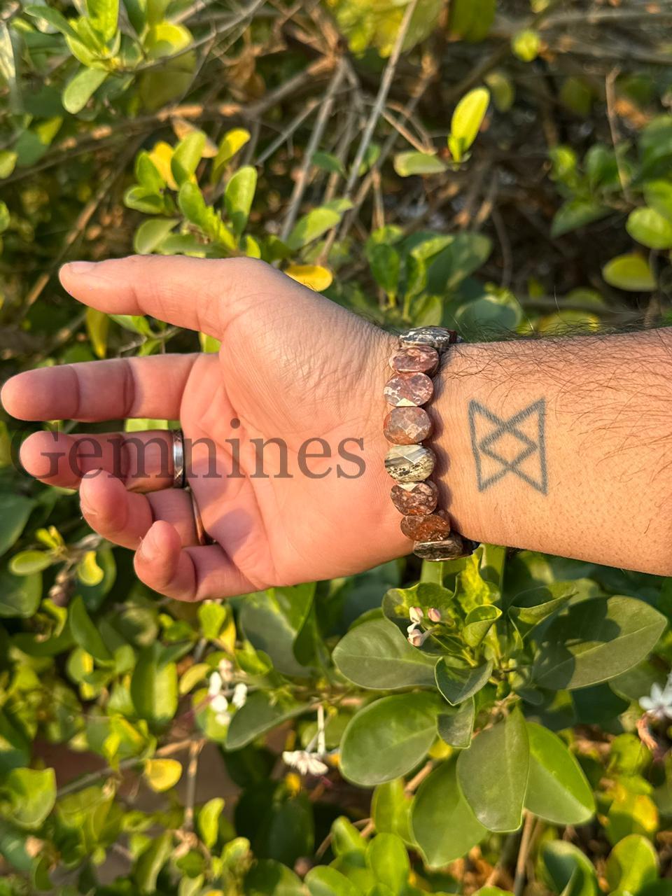 Natural Leopard Skin Jasper Bracelet | Handcrafted Earth Tone Gemstone Jewelry