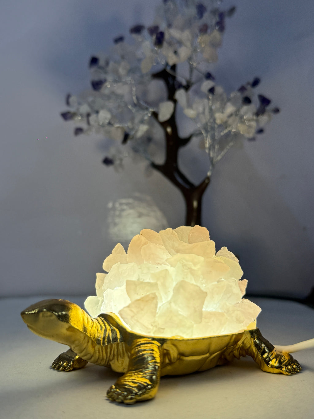 Rose Quartz Turtle Crystal Lamp - Healing Stone Night Light For Love, Peace & Positive Energy