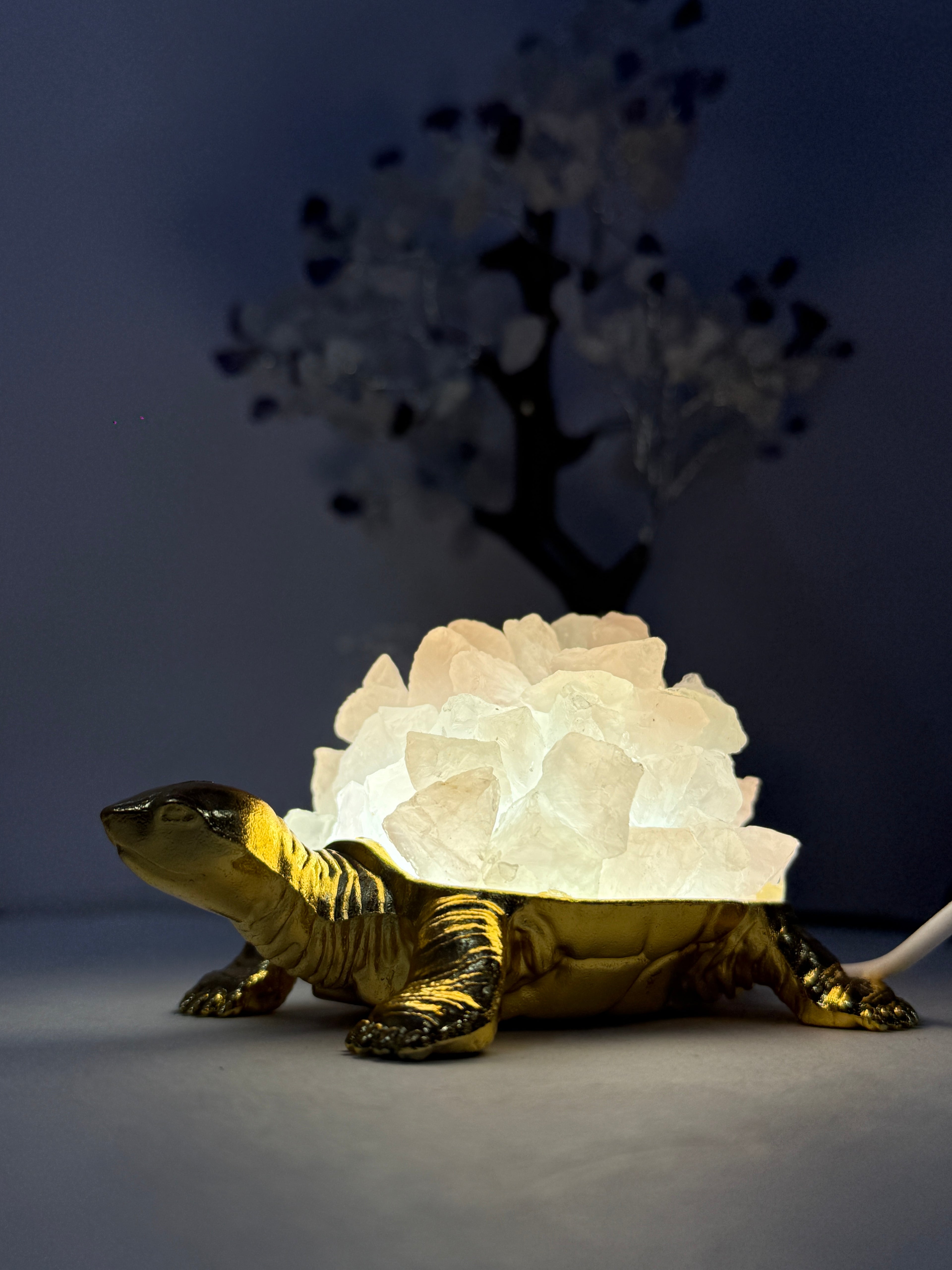 Rose Quartz Turtle Crystal Lamp - Healing Stone Night Light For Love, Peace & Positive Energy